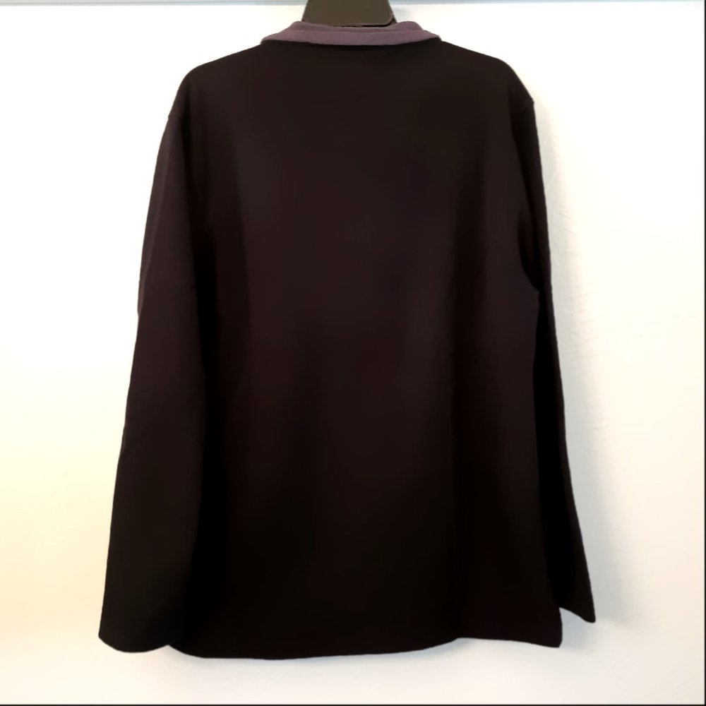 Fleece Pullover Black Sweater Quarter Zip Jacket NWT - Picture 4 of 5